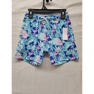 Member's Mark Boys Resort Swim Trunk Flamingo Tropical Blue S 6/7 ASAE251052